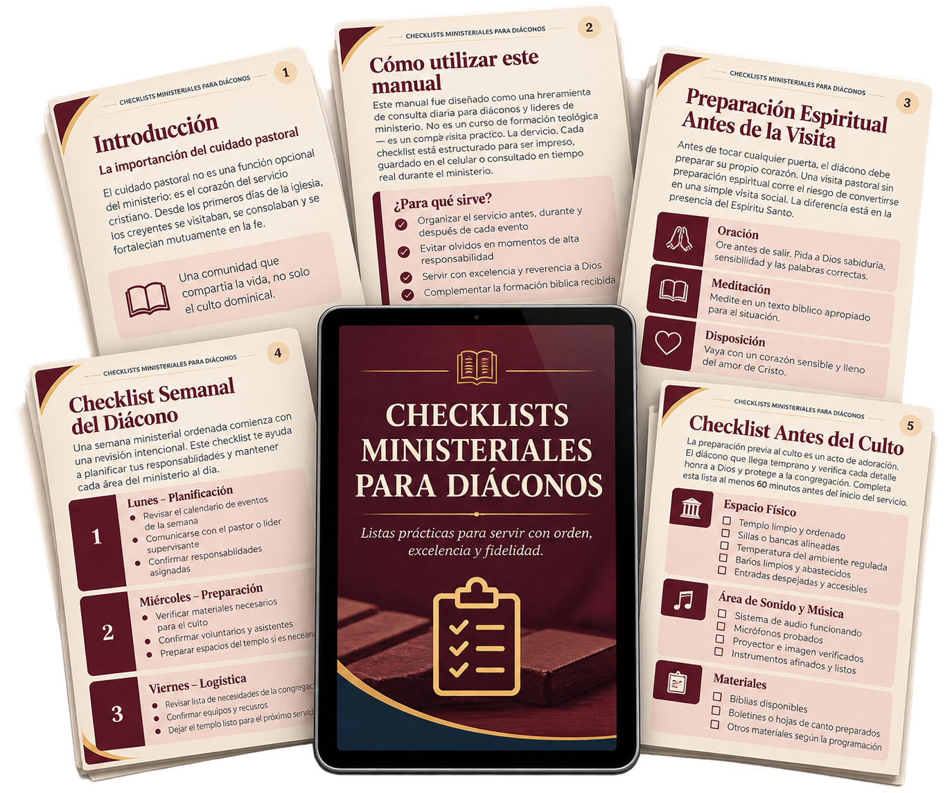 Mockup — Checklists Ministeriales para Diáconos