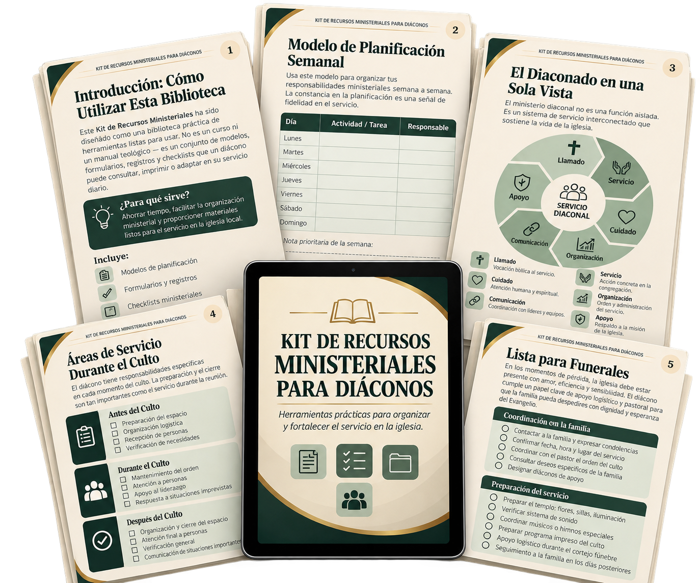 Mockup — Kit de Recursos Ministeriales para Diáconos